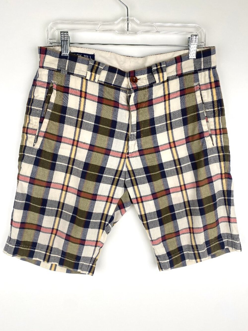 Alex Mill Madras Plaid Shorts Cotton, Sz 30